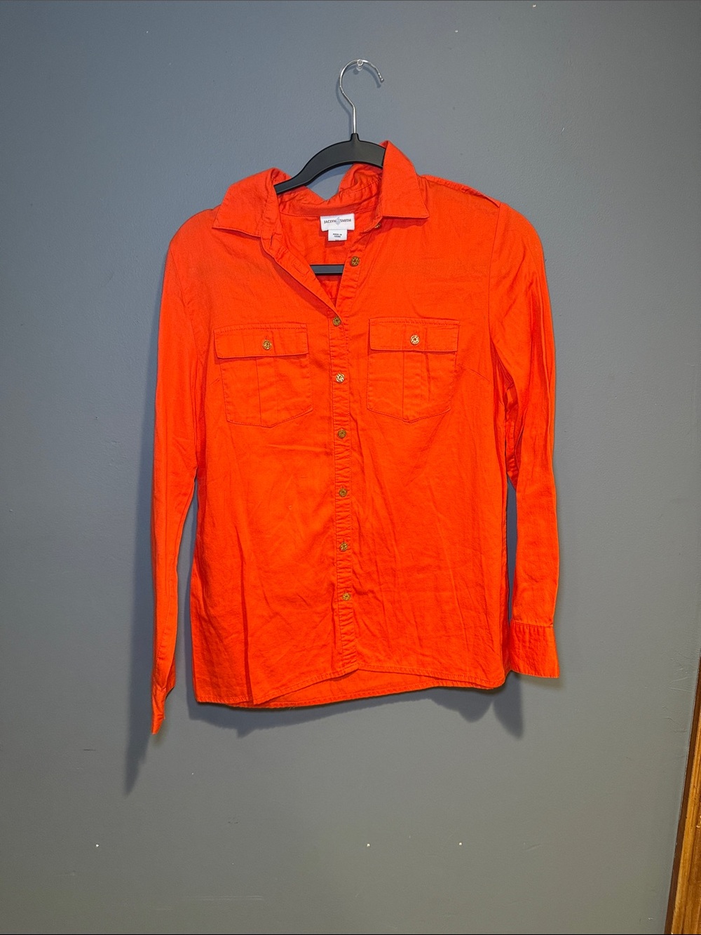 Bright Orange Button-Up Shirt